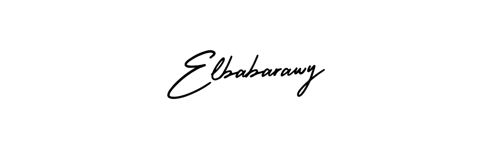 You should practise on your own different ways (AmerikaSignatureDemo-Regular) to write your name (Elbabarawy) in signature. don't let someone else do it for you. Elbabarawy signature style 3 images and pictures png