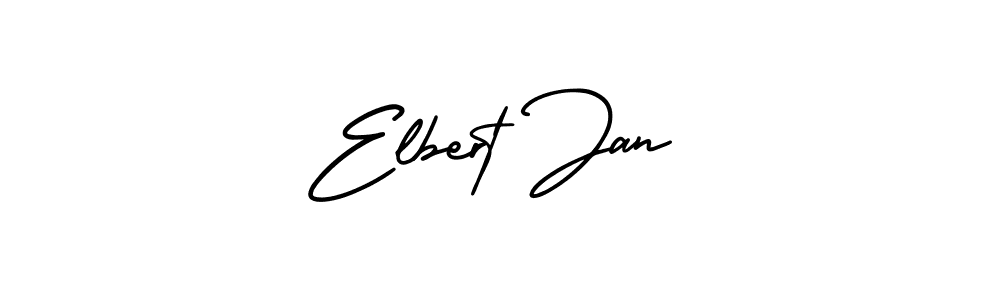 How to make Elbert Jan name signature. Use AmerikaSignatureDemo-Regular style for creating short signs online. This is the latest handwritten sign. Elbert Jan signature style 3 images and pictures png