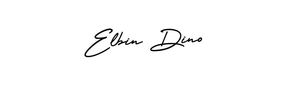 Use a signature maker to create a handwritten signature online. With this signature software, you can design (AmerikaSignatureDemo-Regular) your own signature for name Elbin Dino. Elbin Dino signature style 3 images and pictures png