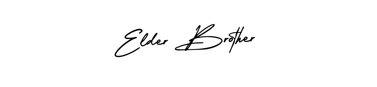 The best way (AmerikaSignatureDemo-Regular) to make a short signature is to pick only two or three words in your name. The name Elder Brother include a total of six letters. For converting this name. Elder Brother signature style 3 images and pictures png