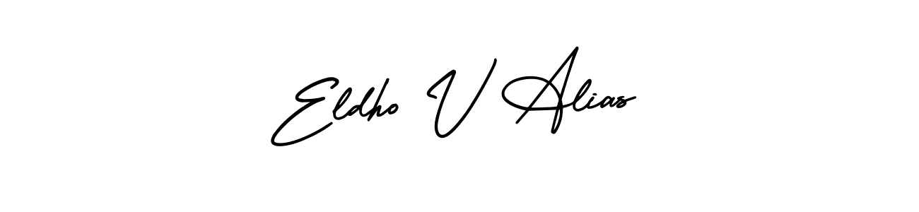 if you are searching for the best signature style for your name Eldho V Alias. so please give up your signature search. here we have designed multiple signature styles  using AmerikaSignatureDemo-Regular. Eldho V Alias signature style 3 images and pictures png