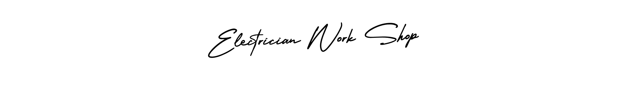 if you are searching for the best signature style for your name Electrician Work Shop. so please give up your signature search. here we have designed multiple signature styles  using AmerikaSignatureDemo-Regular. Electrician Work Shop signature style 3 images and pictures png