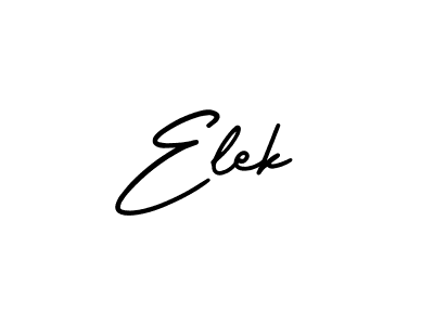 Use a signature maker to create a handwritten signature online. With this signature software, you can design (AmerikaSignatureDemo-Regular) your own signature for name Elek. Elek signature style 3 images and pictures png
