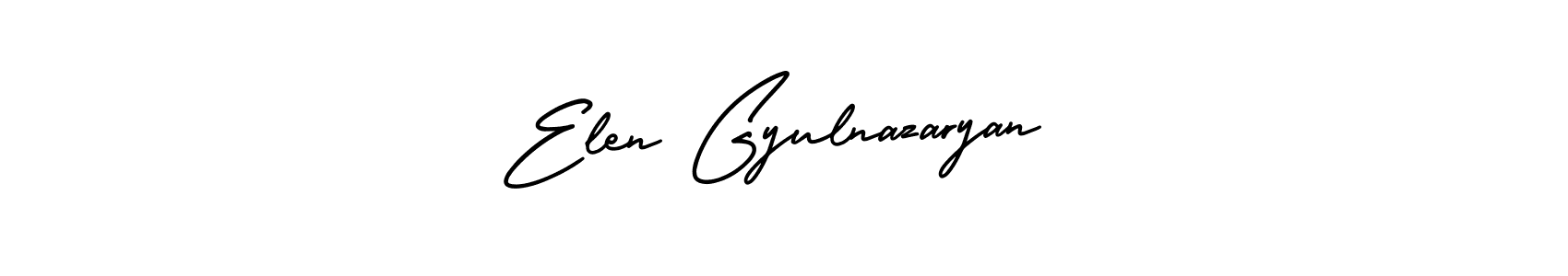 The best way (AmerikaSignatureDemo-Regular) to make a short signature is to pick only two or three words in your name. The name Elen Gyulnazaryan include a total of six letters. For converting this name. Elen Gyulnazaryan signature style 3 images and pictures png