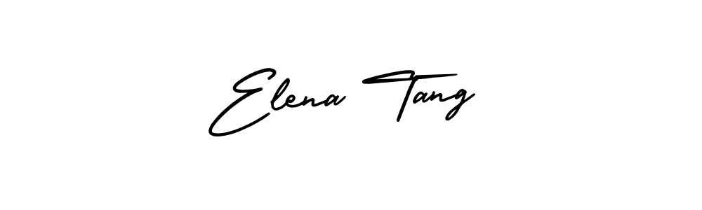 The best way (AmerikaSignatureDemo-Regular) to make a short signature is to pick only two or three words in your name. The name Elena Tang include a total of six letters. For converting this name. Elena Tang signature style 3 images and pictures png