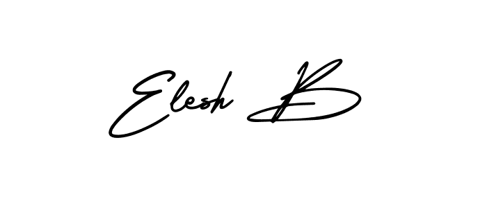 Make a beautiful signature design for name Elesh B. With this signature (AmerikaSignatureDemo-Regular) style, you can create a handwritten signature for free. Elesh B signature style 3 images and pictures png