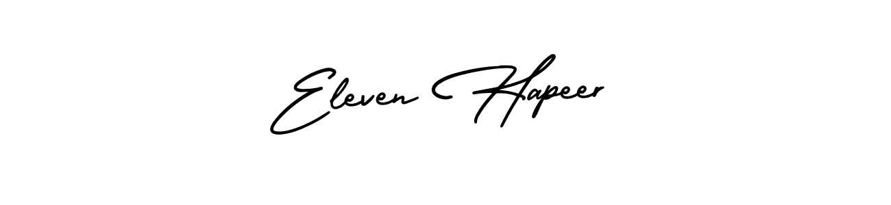 The best way (AmerikaSignatureDemo-Regular) to make a short signature is to pick only two or three words in your name. The name Eleven Hapeer include a total of six letters. For converting this name. Eleven Hapeer signature style 3 images and pictures png