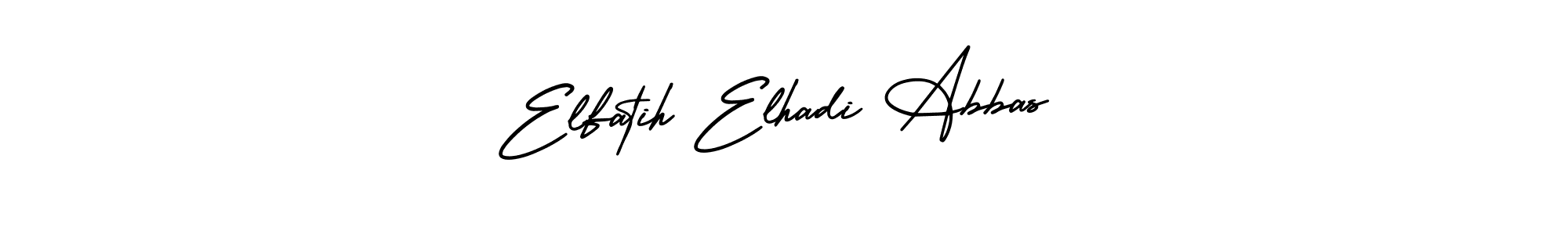 How to make Elfatih Elhadi Abbas signature? AmerikaSignatureDemo-Regular is a professional autograph style. Create handwritten signature for Elfatih Elhadi Abbas name. Elfatih Elhadi Abbas signature style 3 images and pictures png