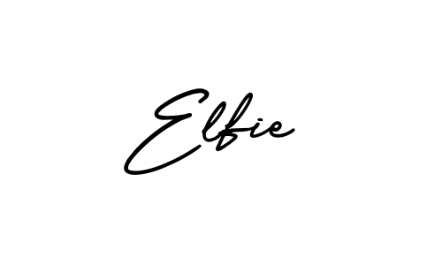 Use a signature maker to create a handwritten signature online. With this signature software, you can design (AmerikaSignatureDemo-Regular) your own signature for name Elfie. Elfie signature style 3 images and pictures png