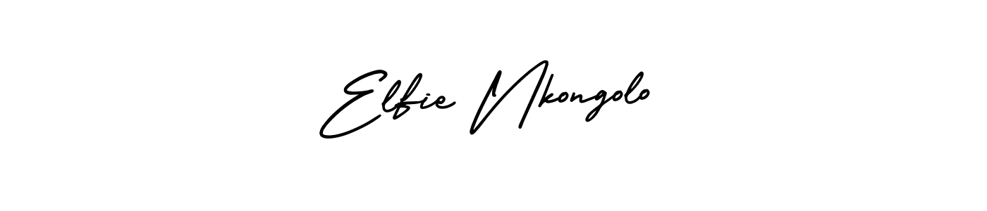 AmerikaSignatureDemo-Regular is a professional signature style that is perfect for those who want to add a touch of class to their signature. It is also a great choice for those who want to make their signature more unique. Get Elfie Nkongolo name to fancy signature for free. Elfie Nkongolo signature style 3 images and pictures png