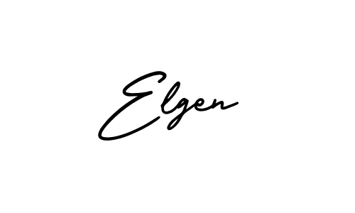 The best way (AmerikaSignatureDemo-Regular) to make a short signature is to pick only two or three words in your name. The name Elgen include a total of six letters. For converting this name. Elgen signature style 3 images and pictures png