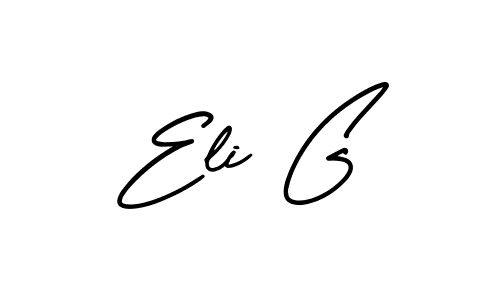 How to make Eli G name signature. Use AmerikaSignatureDemo-Regular style for creating short signs online. This is the latest handwritten sign. Eli G signature style 3 images and pictures png
