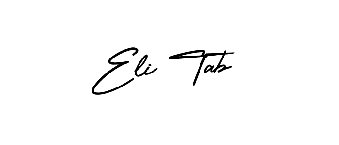 How to make Eli Tab name signature. Use AmerikaSignatureDemo-Regular style for creating short signs online. This is the latest handwritten sign. Eli Tab signature style 3 images and pictures png