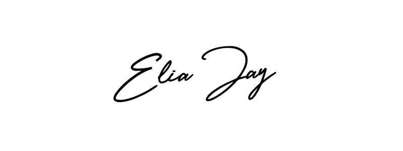 How to Draw Elia Jay signature style? AmerikaSignatureDemo-Regular is a latest design signature styles for name Elia Jay. Elia Jay signature style 3 images and pictures png