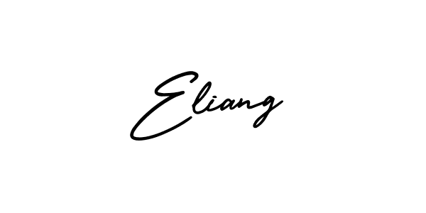 The best way (AmerikaSignatureDemo-Regular) to make a short signature is to pick only two or three words in your name. The name Eliang include a total of six letters. For converting this name. Eliang signature style 3 images and pictures png
