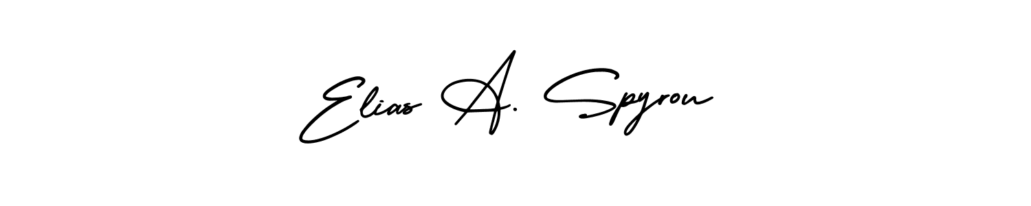 This is the best signature style for the Elias A. Spyrou name. Also you like these signature font (AmerikaSignatureDemo-Regular). Mix name signature. Elias A. Spyrou signature style 3 images and pictures png