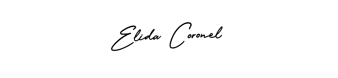 How to make Elida Coronel signature? AmerikaSignatureDemo-Regular is a professional autograph style. Create handwritten signature for Elida Coronel name. Elida Coronel signature style 3 images and pictures png