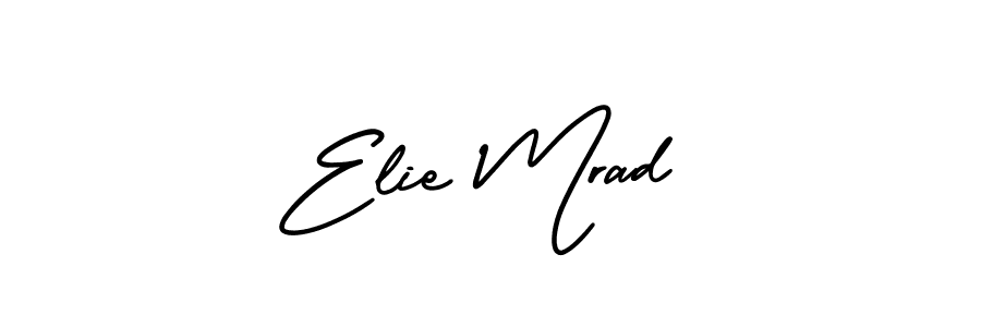 Elie Mrad stylish signature style. Best Handwritten Sign (AmerikaSignatureDemo-Regular) for my name. Handwritten Signature Collection Ideas for my name Elie Mrad. Elie Mrad signature style 3 images and pictures png