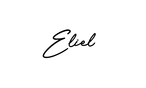 AmerikaSignatureDemo-Regular is a professional signature style that is perfect for those who want to add a touch of class to their signature. It is also a great choice for those who want to make their signature more unique. Get Eliel name to fancy signature for free. Eliel signature style 3 images and pictures png