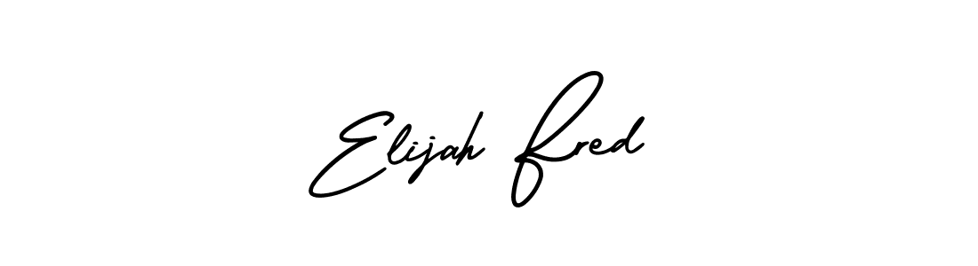 You should practise on your own different ways (AmerikaSignatureDemo-Regular) to write your name (Elijah Fred) in signature. don't let someone else do it for you. Elijah Fred signature style 3 images and pictures png