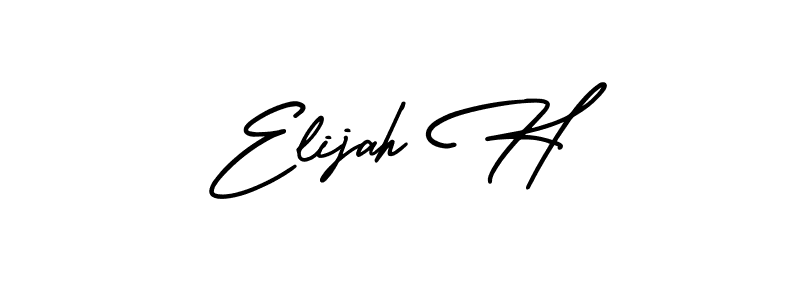 Make a beautiful signature design for name Elijah H. With this signature (AmerikaSignatureDemo-Regular) style, you can create a handwritten signature for free. Elijah H signature style 3 images and pictures png