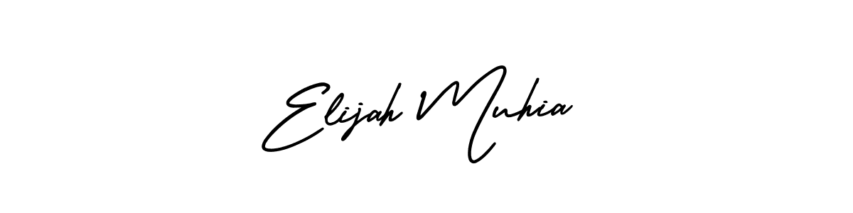 Make a beautiful signature design for name Elijah Muhia. With this signature (AmerikaSignatureDemo-Regular) style, you can create a handwritten signature for free. Elijah Muhia signature style 3 images and pictures png