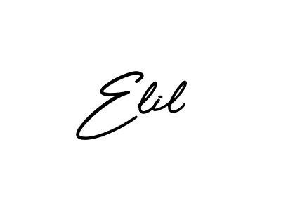 Design your own signature with our free online signature maker. With this signature software, you can create a handwritten (AmerikaSignatureDemo-Regular) signature for name Elil. Elil signature style 3 images and pictures png