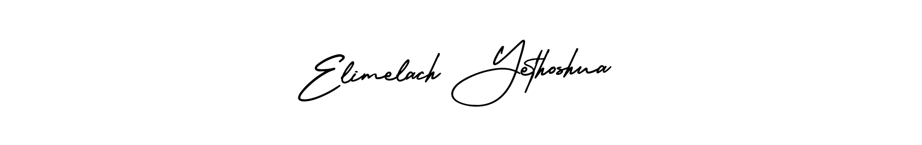 AmerikaSignatureDemo-Regular is a professional signature style that is perfect for those who want to add a touch of class to their signature. It is also a great choice for those who want to make their signature more unique. Get Elimelach Yethoshua name to fancy signature for free. Elimelach Yethoshua signature style 3 images and pictures png