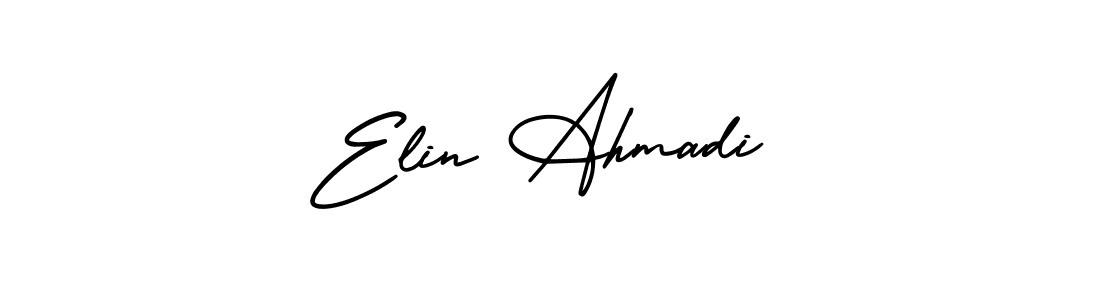 How to make Elin Ahmadi name signature. Use AmerikaSignatureDemo-Regular style for creating short signs online. This is the latest handwritten sign. Elin Ahmadi signature style 3 images and pictures png