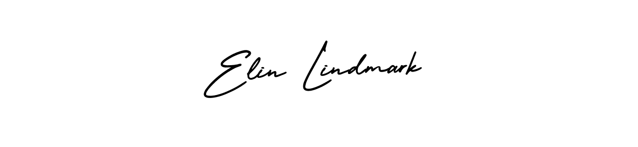 You should practise on your own different ways (AmerikaSignatureDemo-Regular) to write your name (Elin Lindmark) in signature. don't let someone else do it for you. Elin Lindmark signature style 3 images and pictures png