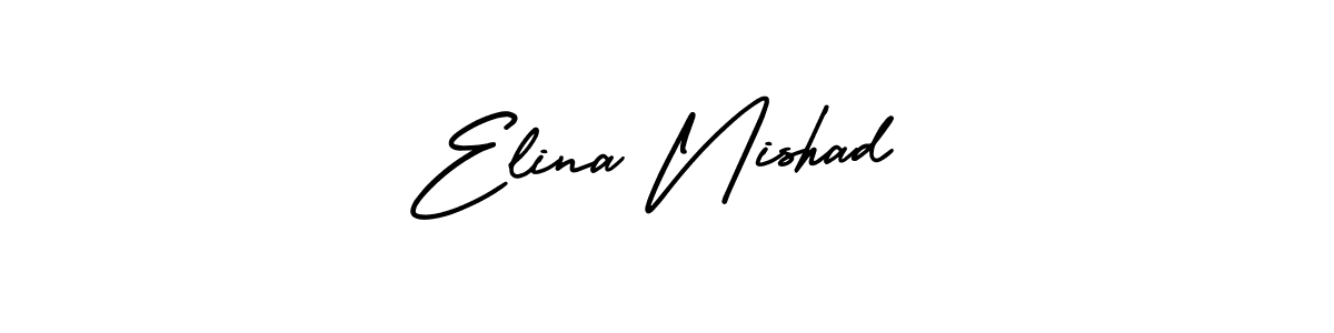 AmerikaSignatureDemo-Regular is a professional signature style that is perfect for those who want to add a touch of class to their signature. It is also a great choice for those who want to make their signature more unique. Get Elina Nishad name to fancy signature for free. Elina Nishad signature style 3 images and pictures png