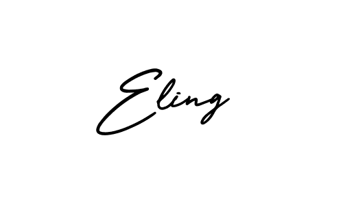 This is the best signature style for the Eling name. Also you like these signature font (AmerikaSignatureDemo-Regular). Mix name signature. Eling signature style 3 images and pictures png