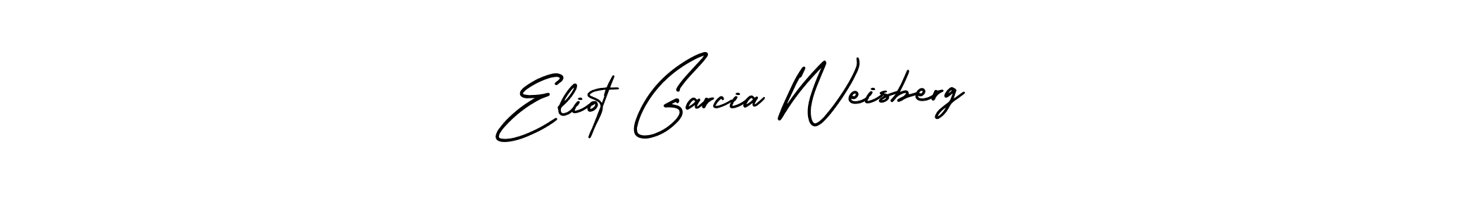 You should practise on your own different ways (AmerikaSignatureDemo-Regular) to write your name (Eliot Garcia Weisberg) in signature. don't let someone else do it for you. Eliot Garcia Weisberg signature style 3 images and pictures png