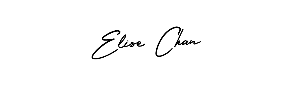How to make Elise Chan name signature. Use AmerikaSignatureDemo-Regular style for creating short signs online. This is the latest handwritten sign. Elise Chan signature style 3 images and pictures png