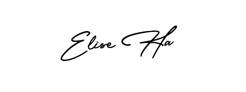 How to make Elise Ha name signature. Use AmerikaSignatureDemo-Regular style for creating short signs online. This is the latest handwritten sign. Elise Ha signature style 3 images and pictures png