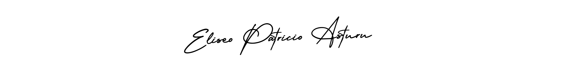 if you are searching for the best signature style for your name Eliseo Patricio Asturu. so please give up your signature search. here we have designed multiple signature styles  using AmerikaSignatureDemo-Regular. Eliseo Patricio Asturu signature style 3 images and pictures png
