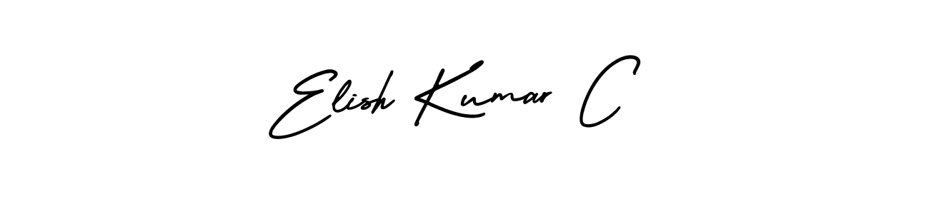 AmerikaSignatureDemo-Regular is a professional signature style that is perfect for those who want to add a touch of class to their signature. It is also a great choice for those who want to make their signature more unique. Get Elish Kumar C name to fancy signature for free. Elish Kumar C signature style 3 images and pictures png