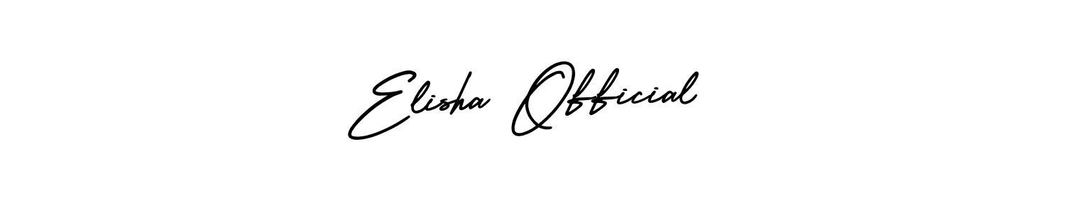 You should practise on your own different ways (AmerikaSignatureDemo-Regular) to write your name (Elisha Official) in signature. don't let someone else do it for you. Elisha Official signature style 3 images and pictures png
