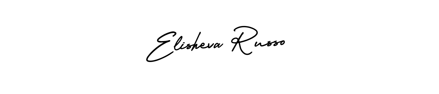 The best way (AmerikaSignatureDemo-Regular) to make a short signature is to pick only two or three words in your name. The name Elisheva Russo include a total of six letters. For converting this name. Elisheva Russo signature style 3 images and pictures png