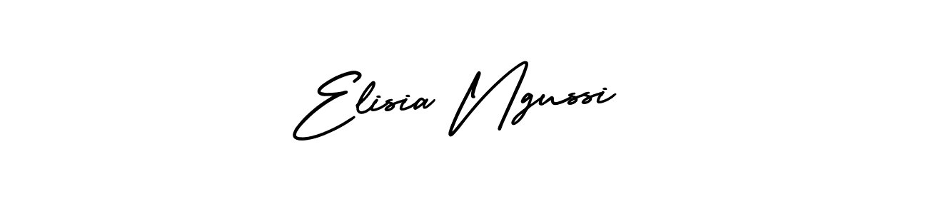 The best way (AmerikaSignatureDemo-Regular) to make a short signature is to pick only two or three words in your name. The name Elisia Ngussi include a total of six letters. For converting this name. Elisia Ngussi signature style 3 images and pictures png