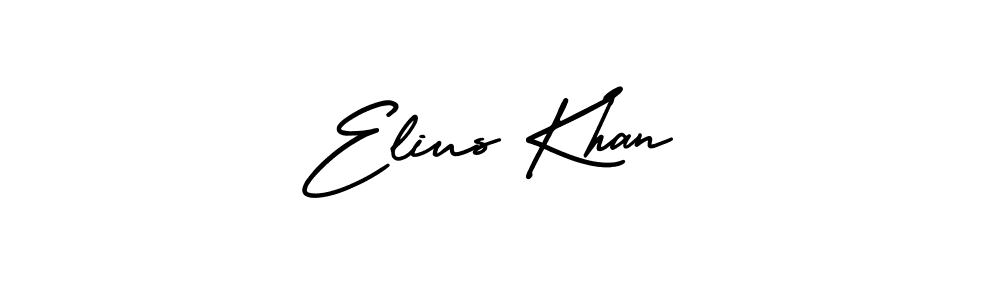 How to make Elius Khan name signature. Use AmerikaSignatureDemo-Regular style for creating short signs online. This is the latest handwritten sign. Elius Khan signature style 3 images and pictures png