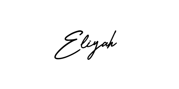 The best way (AmerikaSignatureDemo-Regular) to make a short signature is to pick only two or three words in your name. The name Eliyah include a total of six letters. For converting this name. Eliyah signature style 3 images and pictures png