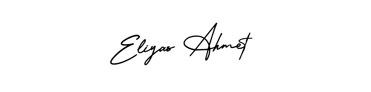 You should practise on your own different ways (AmerikaSignatureDemo-Regular) to write your name (Eliyas Ahmet) in signature. don't let someone else do it for you. Eliyas Ahmet signature style 3 images and pictures png