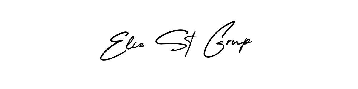 Eliz St Grup stylish signature style. Best Handwritten Sign (AmerikaSignatureDemo-Regular) for my name. Handwritten Signature Collection Ideas for my name Eliz St Grup. Eliz St Grup signature style 3 images and pictures png