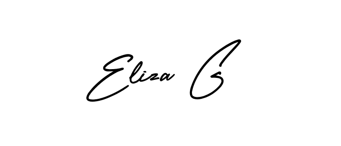 Eliza G stylish signature style. Best Handwritten Sign (AmerikaSignatureDemo-Regular) for my name. Handwritten Signature Collection Ideas for my name Eliza G. Eliza G signature style 3 images and pictures png