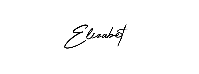 Use a signature maker to create a handwritten signature online. With this signature software, you can design (AmerikaSignatureDemo-Regular) your own signature for name Elizabet. Elizabet signature style 3 images and pictures png