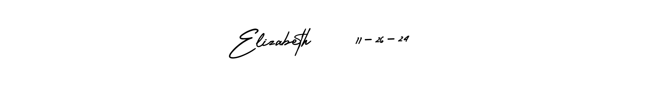 It looks lik you need a new signature style for name Elizabeth    11-26-24. Design unique handwritten (AmerikaSignatureDemo-Regular) signature with our free signature maker in just a few clicks. Elizabeth    11-26-24 signature style 3 images and pictures png