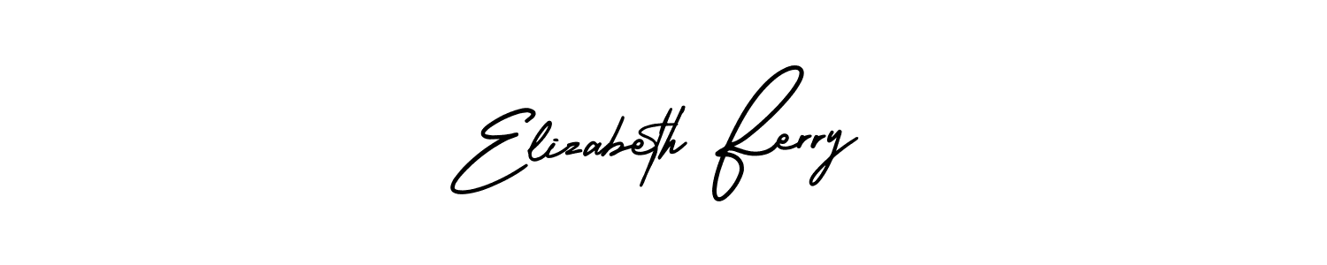You should practise on your own different ways (AmerikaSignatureDemo-Regular) to write your name (Elizabeth Ferry) in signature. don't let someone else do it for you. Elizabeth Ferry signature style 3 images and pictures png
