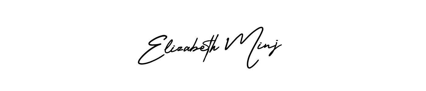 You should practise on your own different ways (AmerikaSignatureDemo-Regular) to write your name (Elizabeth Minj) in signature. don't let someone else do it for you. Elizabeth Minj signature style 3 images and pictures png