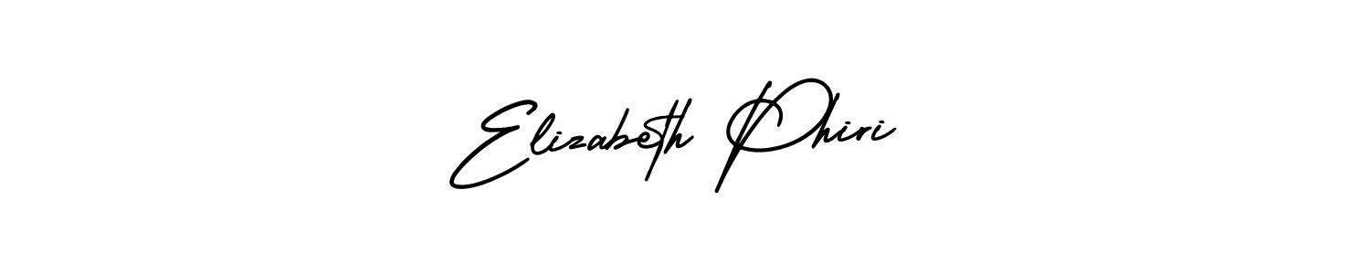 The best way (AmerikaSignatureDemo-Regular) to make a short signature is to pick only two or three words in your name. The name Elizabeth Phiri include a total of six letters. For converting this name. Elizabeth Phiri signature style 3 images and pictures png